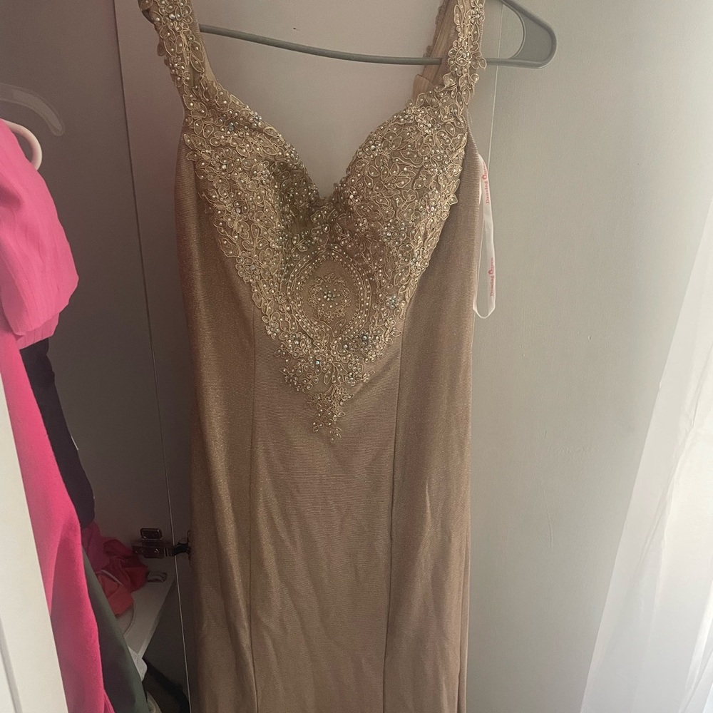 gold dress